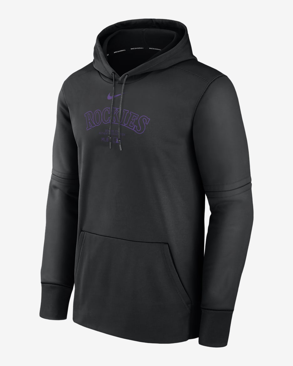 Men s Nike Black Colorado Rockies Authentic Collection Practice Performance Pullover Hoodie Size Small